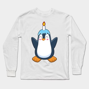 Penguin Birthday Candle Long Sleeve T-Shirt